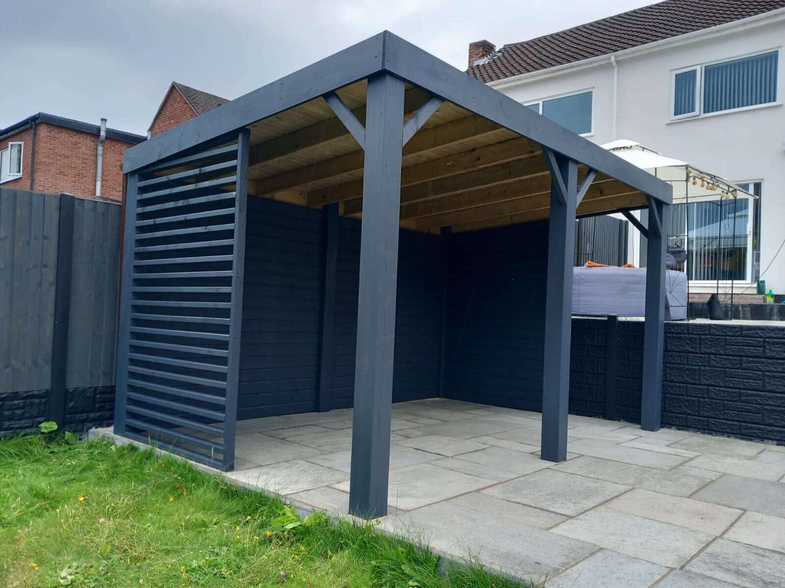 Thornley Open Pent Gazebo — hand-built by Azure Garden Buildings